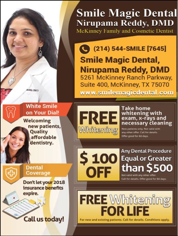 Smile Magic Dental Dr Nirupama Reddy, In McKinney TX – 5261 McKinney Ranch Parkway Suite 400 , MCKINNEY,  TX , 75070